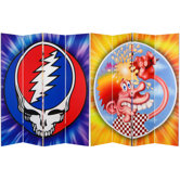 Tall Double Sided Grateful Dead Steal Your Face Canvas Room Divider