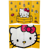 Tall Double Sided Hello Kitty Yellow Canvas Room Divider