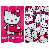 Tall Double Sided Hello Kitty Pink Canvas Room Divider