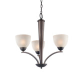 North Bay 3 Light Chandelier with Etched Glass
