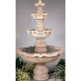 Three-Tier Cast Stone Renaissance Waterfall Fountain