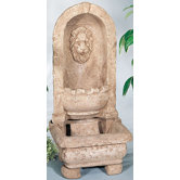 Lion Alcove Cast Stone Cascade Fountain