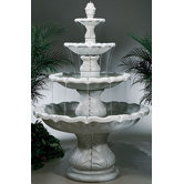 Four-Tier Cast Stone Classical Finial Waterfall Fountain