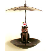 Copper Cat with Cardinal Feeder