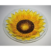 Sunflower Glass Bird Bath