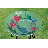 HumBird Couple Bird Bath in Glass