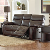 Key Grain Leather Reclining Sofa