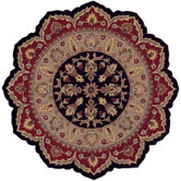Shapes Black/Red Border Rug