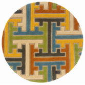 Vibrance Beige Geometric Puzzle Rug
