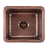 Como Square Hand Hammered Solid Copper Prep Sink