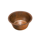 Napoli Round Hand Hammered Copper Prep Sink