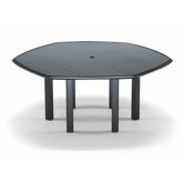 64'' Hexagonal Aluminum Slat Top Dining Table