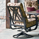 Villa Swivel Dining Arm Chair with Cushion