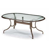 75'' Oval Glass Top Dining Height Table