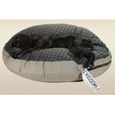 Round Pet Bed with Black Quilted Top