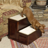 Two Step Pet Stairs in Cherry Finish