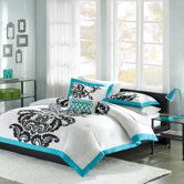 Florentine Teal Modern Printed Duvet Set