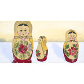 Matryoshka Group Stare Giclee Print Art