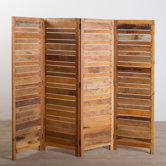Reclaimed Wood 4 Panel Screen