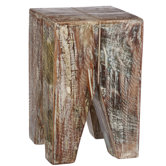 Stripped Wood End Table