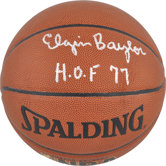 Los Angeles Lakers Autographed Basketball with "HOF 77" Inscription