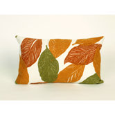 Mystic Leaf Rectangle Indoor/Outdoor Pillow in Orange
