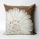 Antique Medallion Square Indoor/Outdoor Pillow in Taupe