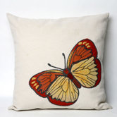 Butterfly Square Indoor/Outdoor Pillow in Orange