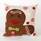 Ginger Boy Square Pillow in Chocolate