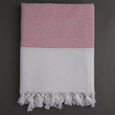 Ayrika Thin Stripe Fouta Towel in Red