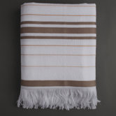 Ayrika Stripe Fouta Towel in Chocolate
