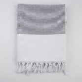 Ayrika Thin Stripe Fouta Towel in Black