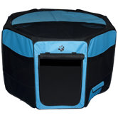Octagon Pet Pen with Removable Top in Ocean Blue