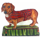 Dachshund Wooden Decorative Dog Doorstop