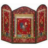 Red Rooster 3 Panel MDF Fireplace Screen