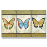 Le Papillon Triptych Wall Art
