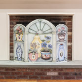 Flower Pots and Vases 3 Panel MDF Fireplace Screen