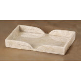 Champagne Marble Scalloped Vanity Tray