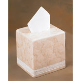 Champagne Marble Spa Hand Carved Tissue Box Holder