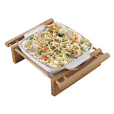 Bamboo and Stoneware Grand Buffet 9" Bakeware Dish with Bamboo Cradles