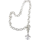 Bret Roberts Fleur de Lys Crystal Pendant Necklace