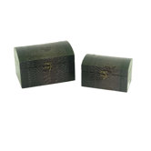 Leather Jewelry Box with Snake Design in Distressed Purple (Set of 2)