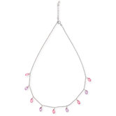 Simulated Amethyst Pink Sapphire Briolette Dangling Necklace