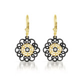 Lace Flower Cubic Zirconia Euro Earrings