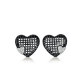 Lace Heart Cubic Zirconia Earrings