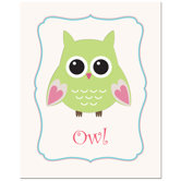 Solid Color Owl in Frame Art Print