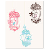 Three Bird Cages Art Print