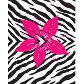 Flower with Zebra Print Wall Decal