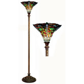 Green Dragonfly Torchiere Lamp