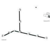 Horizontal L with Upright Grab Bar in White